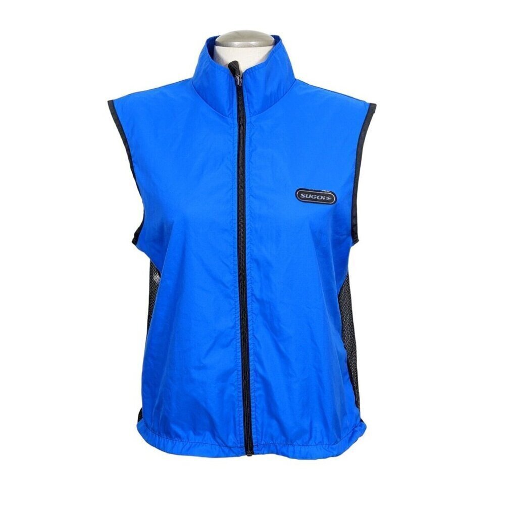 Sugoi Womens Size Small Cycling Vest Zip Front Blue Scotchlite Polyester Mesh
